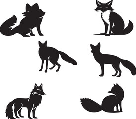 Fox  illustration vector silhouette  