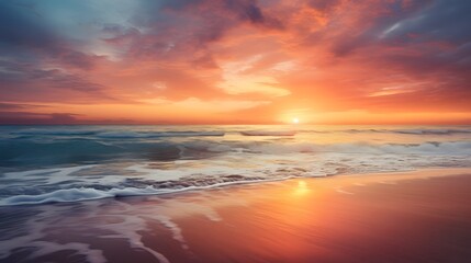 Serene and picturesque sunrise over a tranquil beach