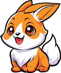 Cute rabbit in cartoon figure-