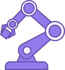 Robotic Color Icon. Vector Illustration of an Industrial Robotic Arm. Technology Concept