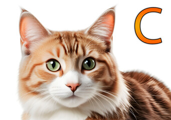 Obraz premium English alphabet with animal. Animal alphabet. Letters from A to Z. Letter C. Generative AI