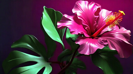 Obraz na płótnie Canvas A Beautiful Hibiscus flowers generated by AI.