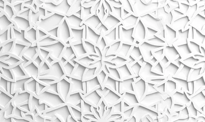 Fotobehang Arabic Pattern Background with Wall Geometric Shapes © wanda