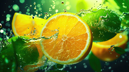 Vibrant Citrus Burst: Zesty Product Shot with Ripe Oranges, Lemons, Limes