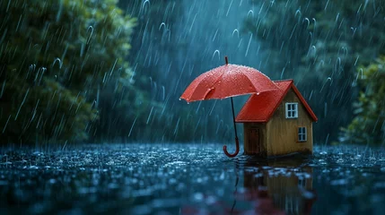 Foto op Plexiglas Umbrella Oasis for a Charming Wood Cabin © Flowstudio