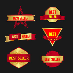 Modern "Best Seller" gold labels template collection