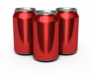 Drink Red Cans (isolated on white and clipping path)