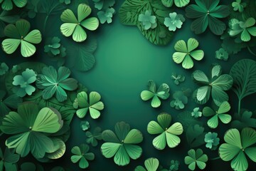 Lucky Shamrocks with Sparkling Bokeh Festive St. Patrick's Day Background