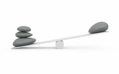 Balancing Stones render (isolated on white and clipping path)