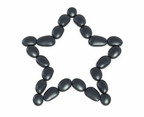 3d render Zen stones star form (isolated on white and clipping path)