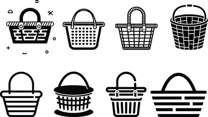 Basket icon collection. shopping icon set make by vector