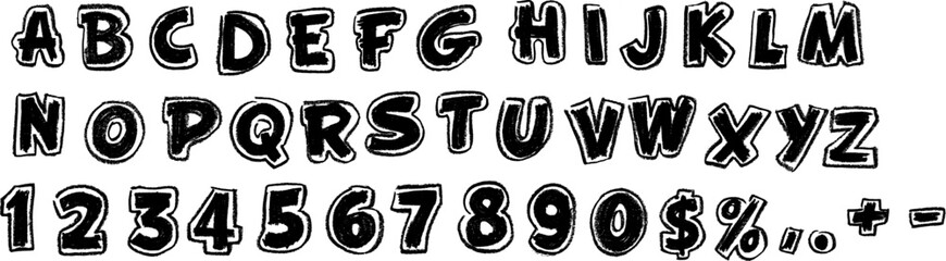 Alphabet and Numbers with Border Line Crayon Drawing Set