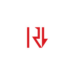 R letter and arrow company logo design.