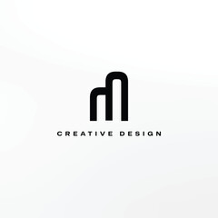 Flat Minimal M logo design