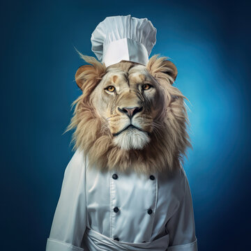 The king of animals as a chef