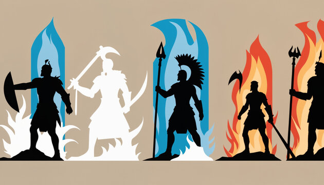 Gladiatori vettoriali degli elementi