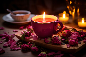 Candlelit Evening with Aromatic Rose Tea
