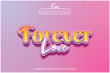 Forever love editable text effect template