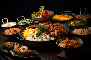 Colorful Array of Classic Dishes from World Cuisine