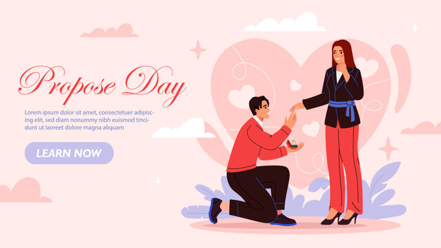 Propose day vector banner