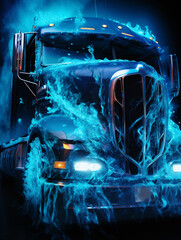 blue semi truck wallpaper
