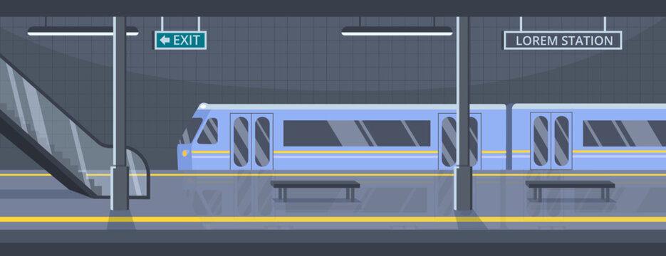 Subway station vector concept
