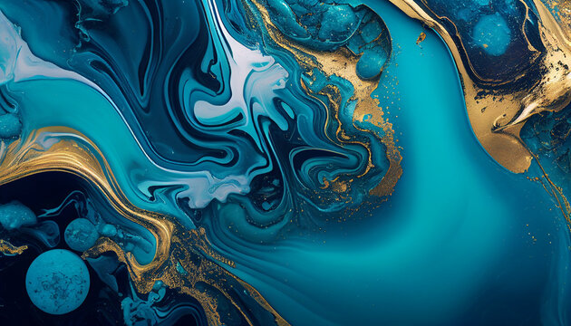 Marble aqua blue gold texture, liquid, wallpaper, background, Marble aqua blue gold texture, liquid, wallpaper, background, Ai generated image