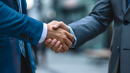 Business partnership meeting concept Image businessmans handshake Successful businessmen handshaking