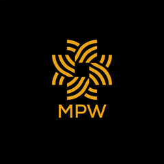MPW Letter logo design template vector. MPW Business abstract connection vector logo. MPW icon circle logotype.
