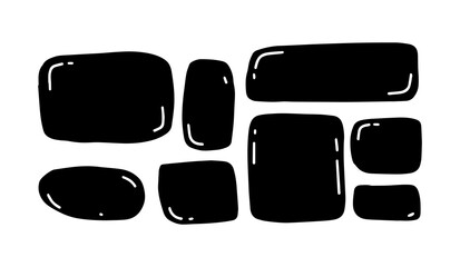 set of black shape element
