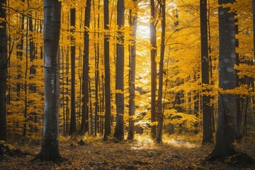 Yellow forest. Generative AI