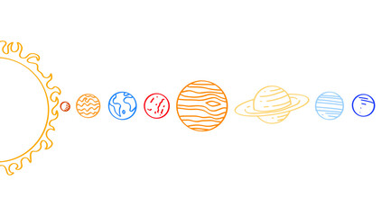 illustration of solar system hand drawn © santi