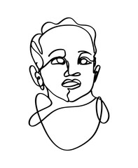 Greek Sculpture continuous line illustration
