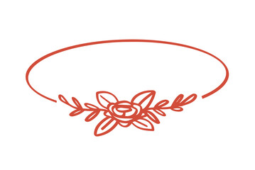 circle frame with rose ornament