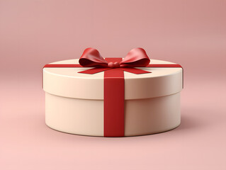 3D Blank Round Gift Box Mockup