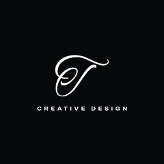 Flat Minimal JT logo design