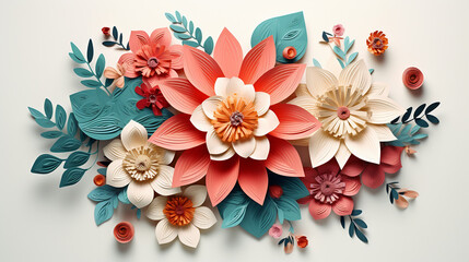 Photo flower paper flower 3d illustration