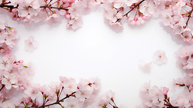 Photo beautiful cherry blossom frame