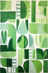 Green abstract simple shapes