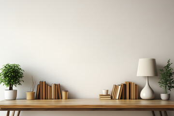 Generative AI image of minimalist interior with decorations