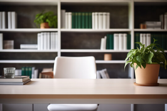 Generative AI image of a tidy home office workspace