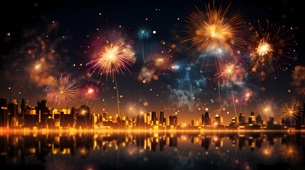Fireworks background for celebration, holiday celebration concept