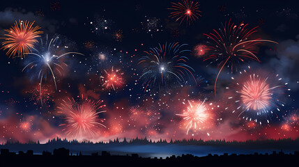 Fireworks background for celebration, holiday celebration concept