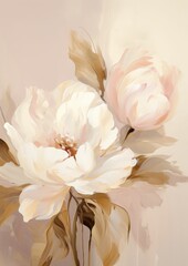 Obraz na płótnie Canvas White Flowers in Vase Painting