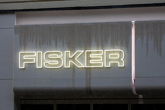munich, bavaria, germany - 07 01 2024: a sign of a fisker store