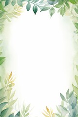 Obraz premium Watercolor Painting of Leaves on White