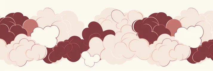 Poster Ivory burgundy and cloud cute square pattern © Michael