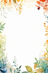 Watercolor Painting of Leaves and Berries