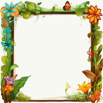 Floral Picture Frame With Butterfly