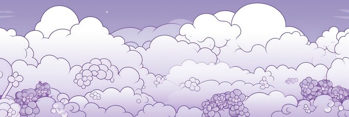Ivory lavender and cloud cute square pattern